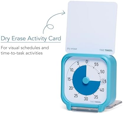 Time Timer 3 Inch Visual Timer – 60-Minute Quiet Portable Countdown Timer for Kids, Teachers, Students & Adults – Helps with Focus, Transitions, ADHD, Autism & Time Blindness – (Blue & White)