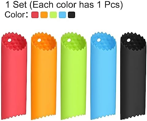 uxcell Garlic Peeler Skin Remover Roller Keeper, Silicone Garlic Peeler Tube Non Slip 5.12inch Long for Useful Kitchen Tools, Black/Blue/Green/Red/Orange