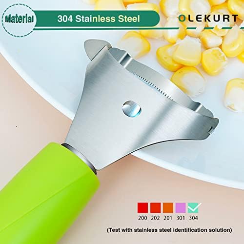Corn Shaped Corn Stripper, Corn Peeler for Corn on the Cob Remover Tool, Corn Thresher with Good Grips (Green-yellow)…