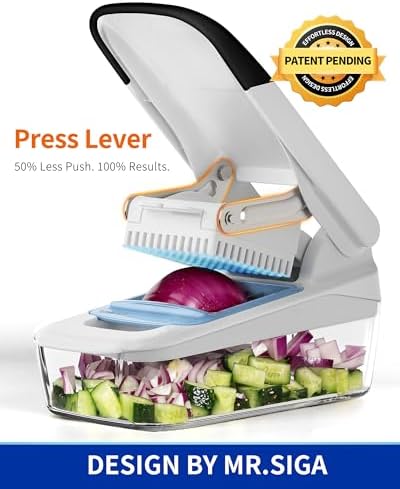 MR.SIGA Vegetable Chopper with Container, Vegetable Cutter for Onion Fruit