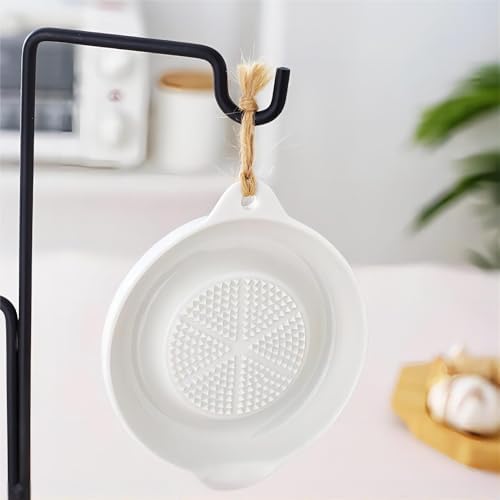 1 Pack Advanced Ceramic Grater Plate for Ginger, Garlic, Onion, Cheese, Lemon, Chocolate, Vegetables and Fruits in Kitchen, White, 6 Inches