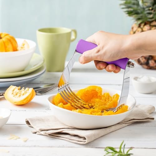 Spring Chef Stainless Steel Swivel Vegetable Peeler & Professional Large Dough Blender - 2 Product Bundle - Orchid