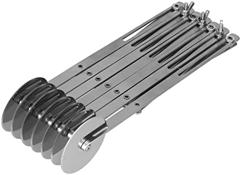 Dough Roller, Stainless Steel Multi Wheel Pastry Cutter for Biscuits Pizza Dough Baking Tools, Adjustable Divider with Locking Device for Even Portions, Professional Kitchen Supplies