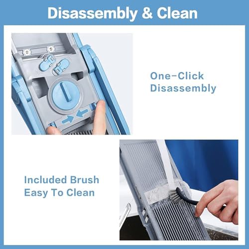 Multifunctional Mandoline Slicer, Julienne & Dicer, 5 in 1 Adjustable Vegetable Chopper for Perfect Potato, Kitchen Gadgets Vegetable & Fruit Slices in Seconds