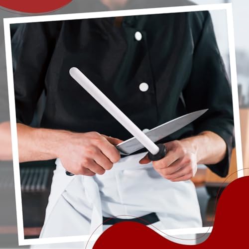 Ceramic Honing Rod for Knives, 11 Inch Knife Sharpener, Black