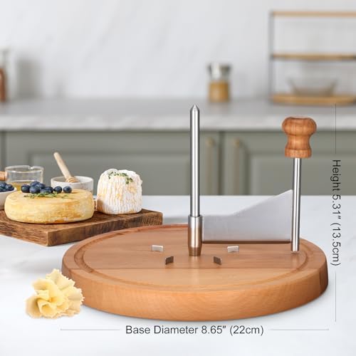 Homoyoyo Girolle Cheese Curler Wheel for Tete de Moine, Cheese Rosette Maker with Wood Base and Stainless Steel Blade, Rotary Shaver for Charcuterie Board, Chocolate and Butter Slicer Tool