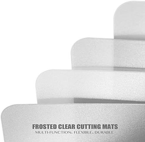 Plastic Cutting Board Set of 7, Frosted Clear Flexible Cutting Mats, BPA-Free, Non-Porous, Dishwasher Safe, Transparent