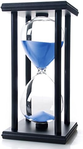 60 Minutes Hourglass, Wood Sand Timer, Blue