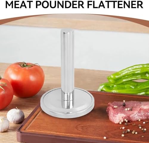 Meat Pounder Flattener, Meat Mallet Pounder Stainless Steel Meat Mallet Hammer Tenderizer Chicken Pounder Mallet Flattener Tool for Steak Beef Chicken Pork