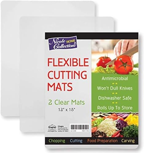 Flexible Plastic Cutting Board Mats set, Clear Kitchen Cutting Board Set of 2 Clear Mats (4)