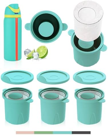Ice Molds for Owala 24-40oz, Set of 3, Food-Grade Soft Silicone, No White Residue, Easy to Release, Straw Placement Compatible with Owala FreeSip, Keeps Drinks Cold Longer (Light Blue)
