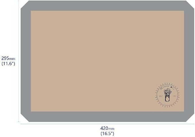 Silicone Baking Mats - 1/2 Sheet Size Baking Sheet Liners, Pack of 4, Gray | Oven Safe, Non-Stick Silicone Baking Sheet Liner, Perfect For Baking Macarons Cookies, Pastry & Cakes, (11.5 X 16.5 in)