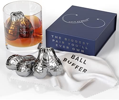 Funny Whiskey Stones Gifts for Dads Birthday Gag Gifts for Men Whiskey Stones Balls Set of 2 Men Funny Gifts