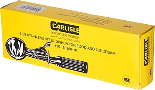 Carlisle FoodService Products 60300-10 Stainless Steel Portion Control Disher Scoop, 3.8 oz, Ivory