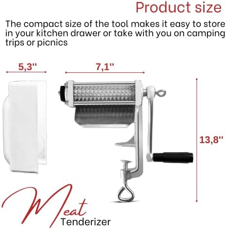 Heavy Duty Manual Meat Tenderizer – Cuber Tool Steak Flatten Tool Meat Tenderizer Commercial Tool Meat Grinder Attachment Clamp-on Tenderizer Rolling Meat Tenderizer Meat