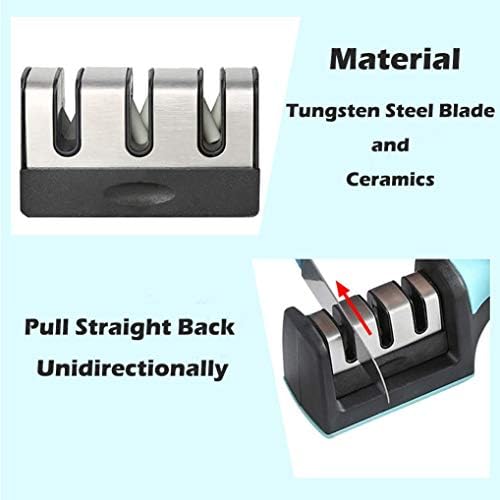 Kitchen Knife Sharpener with Coarse Medium and Fine 3–Stage Knife Sharpening System for Repair, Restore and Polish Blades, Ideal Knife Sharpeners for Chef's Choice