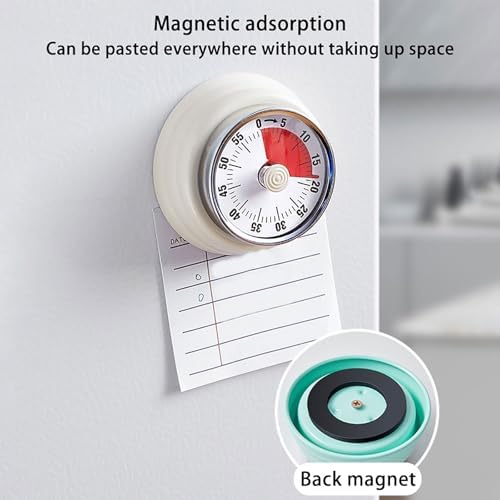 Elegant Stainless Steel Vintage Kitchen Timer with Magnetic Attachment - 60-Minute Countdown & Audible Alarm, Perfect for Cooking, Office Tasks, and Study Sessions (01-Yellow)