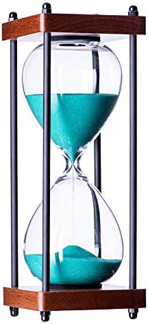 SAMLONG Large Hourglass Timer 30 Minute, Decorative Wooden Sandglass, Green