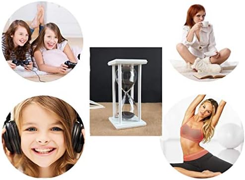 Lodunsyr Hourglass Timer for 45 Min Sandglass Timer 45 Minutes Decoration Festival Ornament for Kitchen Restaurant Living Room Home Closet Office Desk Bedroom Party Christmas New Year Black
