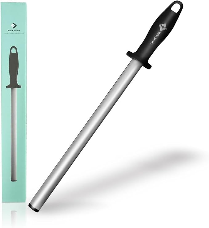 Kota Japan 12 in. Diamond Carbon Steel Professional Knife Sharpener Rod | Kitchen, Home or Hunting | Master Chef, Hunter or Home Gourmet Blade Sharpening Rod or Stick