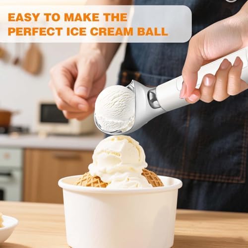 Heated Ice Cream Scoop, Rechargeable Waterproof Electric Ice Cream Scoop