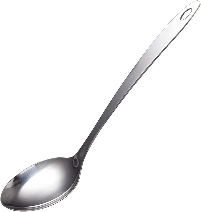 IMEEA Stainless Steel Serving Spoon 13-Inch Solid Cooking Spoon Metal Kitchen Spoon for Serving, Stews, and Sauces