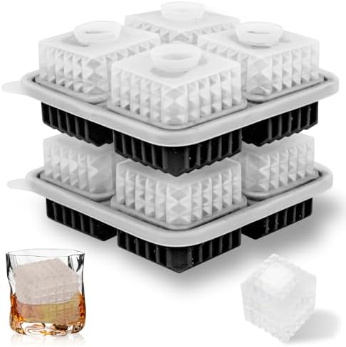 2-Inch Whiskey Ice Cubes Mold,Large Square Ice Cube Mold, Silicone