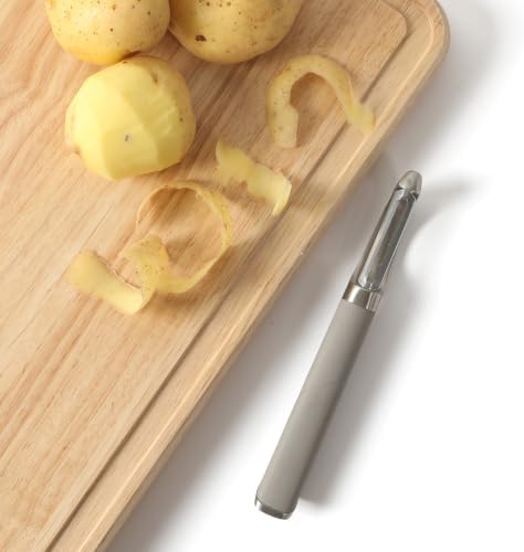 Calphalon Stainless Steel Vegetable Peeler with Swivel Blade, Ergonomic Non-Slip Grip Handle for Fruits & Vegetables, Kitchen Peeler for Smooth Peeling & Meal Prep