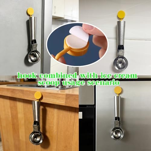 Ice cream scoop, a portable stainless steel ice cream scoop with trigger device and comfortable handle, suitable for DIY mixed ice cream, fruits, frozen yogurt, etc Large (1pcs Large colorful)