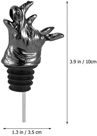 Cabilock Metal Wine Pourer Rhino Head Wine Aerator Pourer Wine Saver Pourer Lion Head Wine Bottle Pourer Metal Wine Bottle Stopper Champagne Vacuum Sealed Dust Caps Black