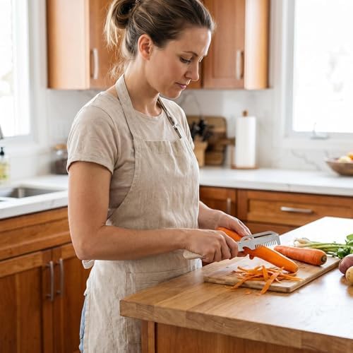 3in1 Multifunctional Vegetable Peelers for Kitchen, Zero Snag Stainless Steel Shredder and Peeler with Wooden Handle & Bottle Opener -2PCS
