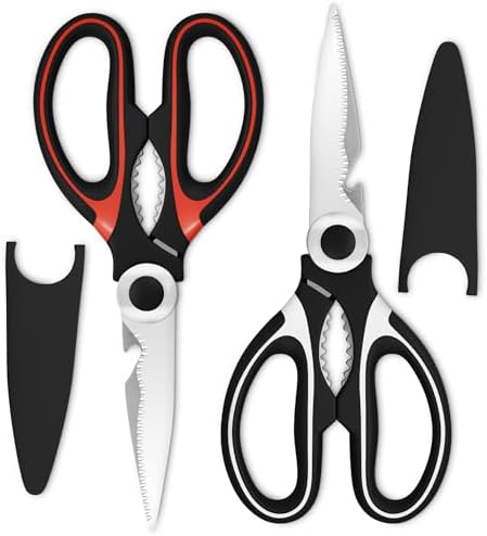 2 Pcs Kitchen Scissors All Purpose Heavy Duty, 5-in-1