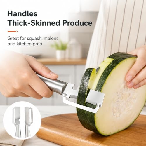 Vegetable Peeler Set with Julienne Peeler & Bottle Opener, Stainless Steel