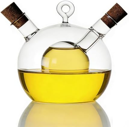 ELETON 2 in 1 Glass Oil and Vinegar Dispenser,Cruet with Ball Inner Chamber