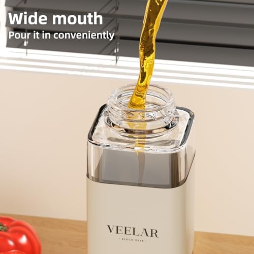 2 Set 550ml Glass Olive Oil Dispenser Bottle(White)