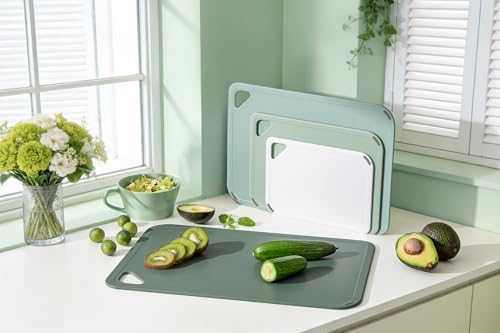 THETCHRY Plastic Cutting Board Set, Extra Large Cutting Board for Kitchen