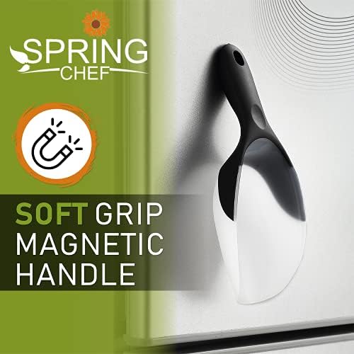 Spring Chef Premium Ice Cream Scoop & Magnetic Ice Scoop - 2 Product Bundle - Black