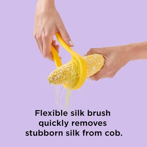 Chef’n Nesting Corn Tool Set, Corn Peeler and Desilker Brush, 2-in-1 Corn Silk Remover and Cob Stripper