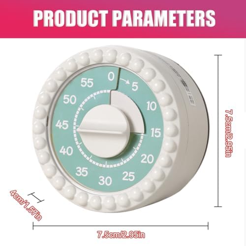 60-Minute Mechanical Kitchen Timer with Loud Alarm for Cooking, Baking, Eggs, and Kids - Magnetic Back, Cute Yellow Design, no Battery Needed, Egg Timer, Visual Timer for Kids, 1 Minute Sand Timer