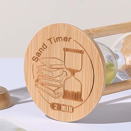 SuLiao Wooden Sand Timer 2 Minute Hourglass, Beech Gold Sand Clock, Small Watch 30 Min Timer, Reloj De Arena, Hour Glass Sandglass for Home, Office, Decorative, Game, Classroom
