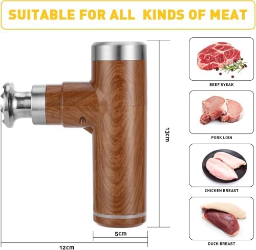 Electric Meat Tenderizer Tool,Cordless Meat Tenderizer Machine with 2 Stainless Steel Meat Mallet,Kitchen Essentials For Tenderizing Steak/Beef/Chicken Chops (brown) (N-09)