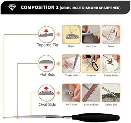 Knife Sharpeners Handheld 300/600 Grit Double Sided Diamond Knife Sharpening Weststone Stone for Kitchen Knives Scissors Garden Tools with scissors sharpener(SHA-2W SET)