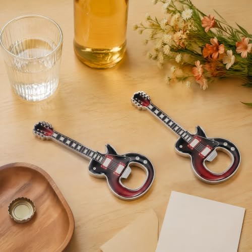 Guitar Shaped Bottle Opener, 2 Pack Metal Beer Opener Gift for Music Lovers