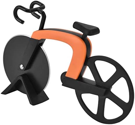 Bicycle Pizza Cutter, Pizza Slicer Pizza Cutter Wheel with a Stand Cool Pizza Cutters Tool(Orange)