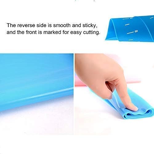 Silicone Baking Mat with Measurements, 19.69 By 15.75 Inch Large Non-Stick Pastry Mat for Rolling Dough, Liner Heat Resistance Pad Pastry Board, Reusable Baking Mat for Cooking Lovers- Blue