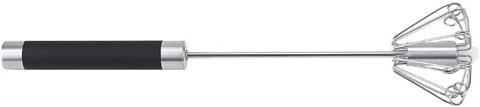 Fdit Rotatable Stainless Steel Kitchen Mixer Balloon Egg Beater Whisk for Whipping Manual Milk Cream Whisk Stirring Egg Tools
