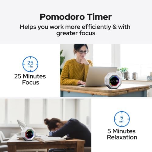 Visual Timer for Kids Kitchen Timer Pomodoro Magnetic Visual Countdown