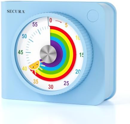 Secura 60 Minute Visual Timer for Kids, Countdown Timer for Time Management