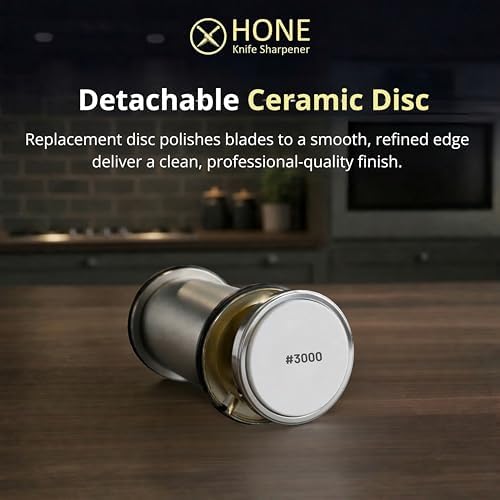 #𝟑𝟎𝟎𝟎 𝐂𝐞𝐫𝐚𝐦𝐢𝐜 𝐃𝐢𝐬𝐜 for 𝗛𝗢𝗡𝗘 𝗞𝗻𝗶𝗳𝗲 𝗦𝗵𝗮𝗿𝗽𝗲𝗻𝗲𝗿, Premium Rolling Knife Sharpener Disc for Fine Sharpening & Blade Maintenance, Extra Sharp Knives Honing & Polishes Edge