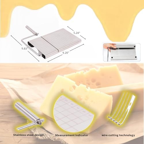Cheese slicer Stainless steel and 5 replacement wires metal cheese cutter